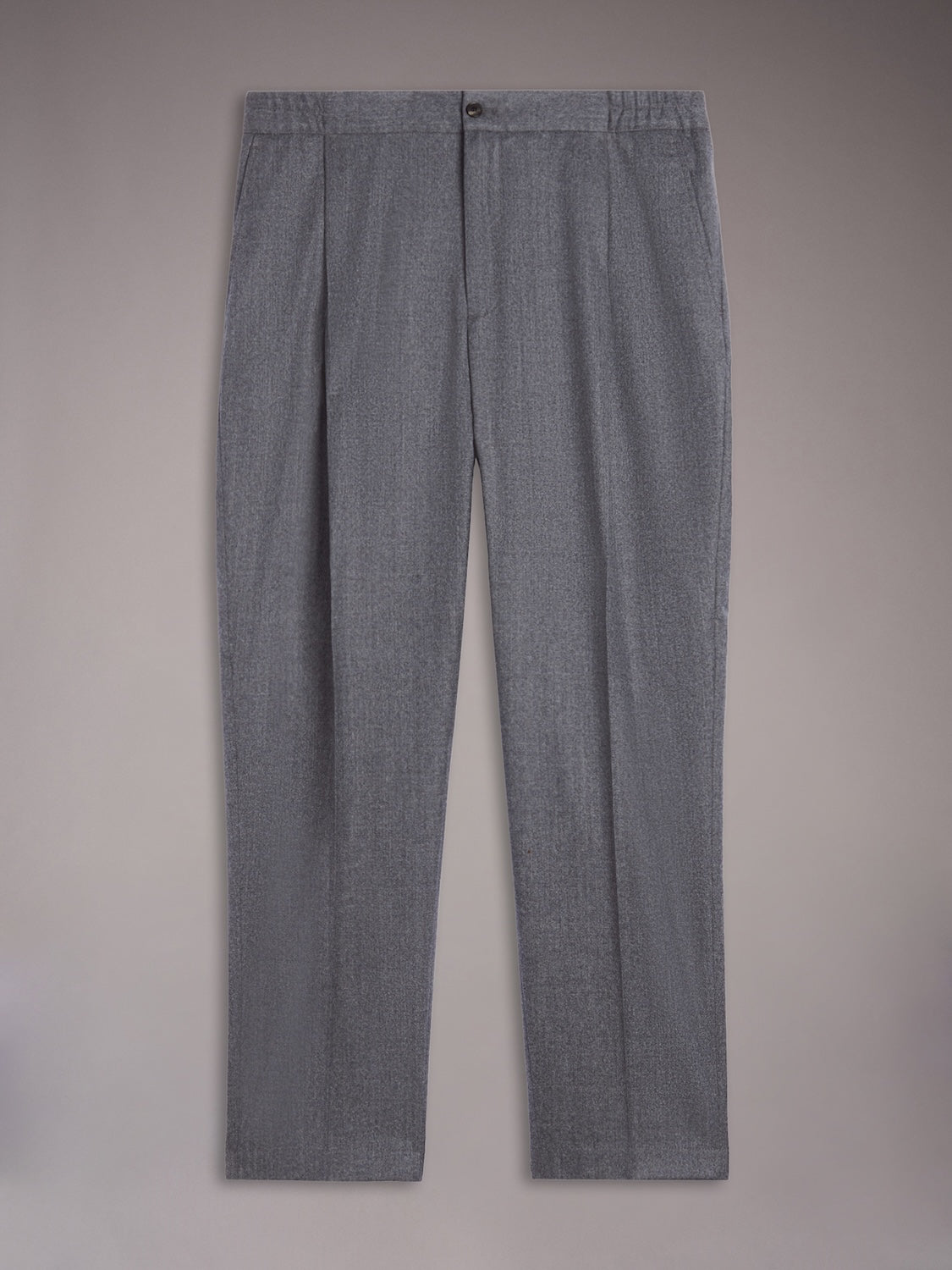Jogger-fit trousers in gray wool flannel