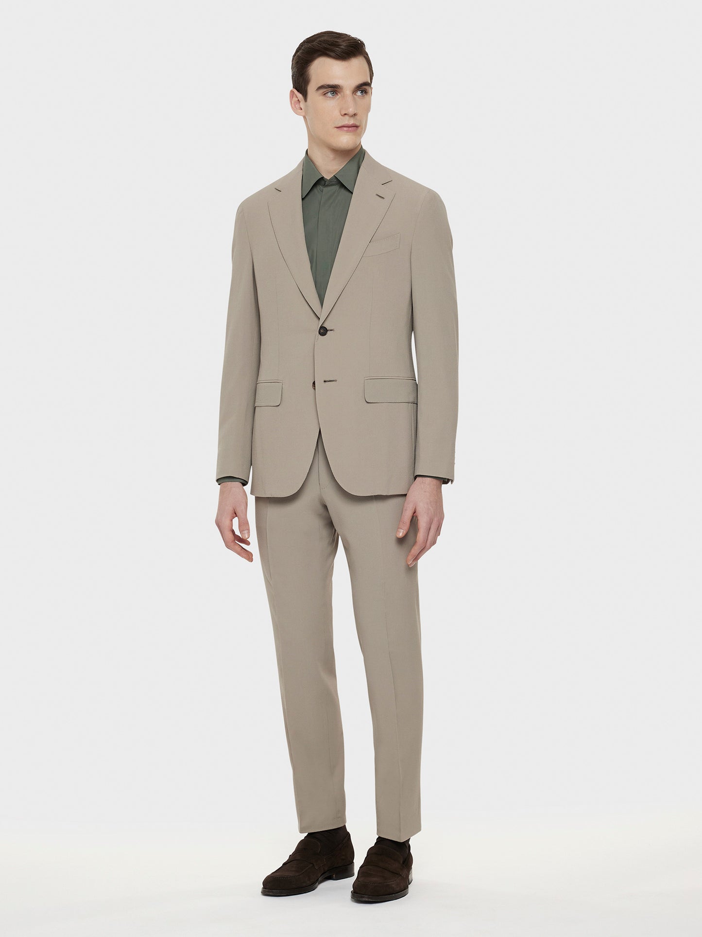 Caruso Menswear Abbigliamento Uomo Abito Aida in lana e seta beige total look