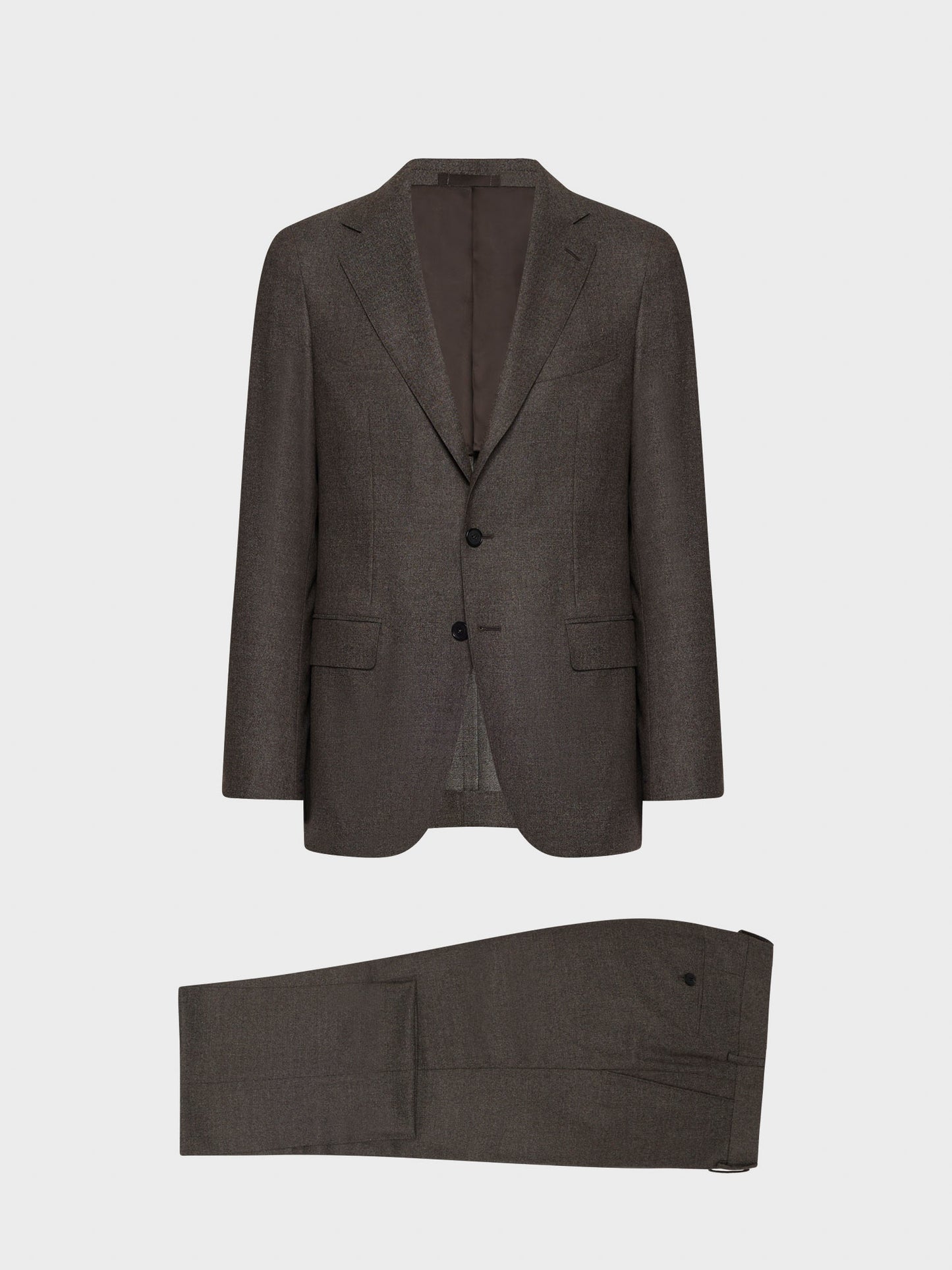 Caruso Menswear Abbigliamento Uomo Abito Abito aida in flanella di lana marrone drop 7R still