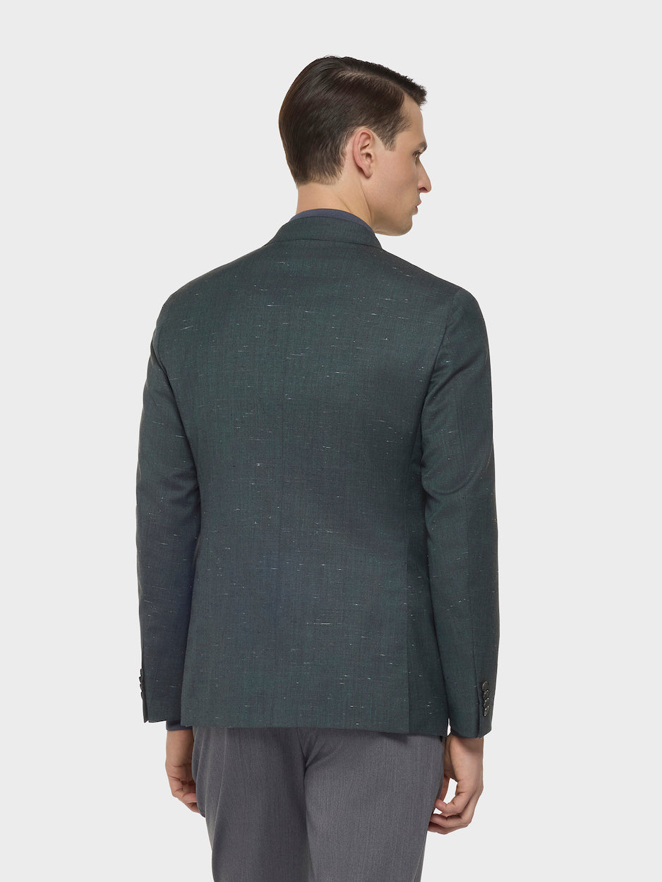 Caruso Menswear Abbigliamento Uomo Giacche Giacca aida doppiopetto in lana seta verde look 4