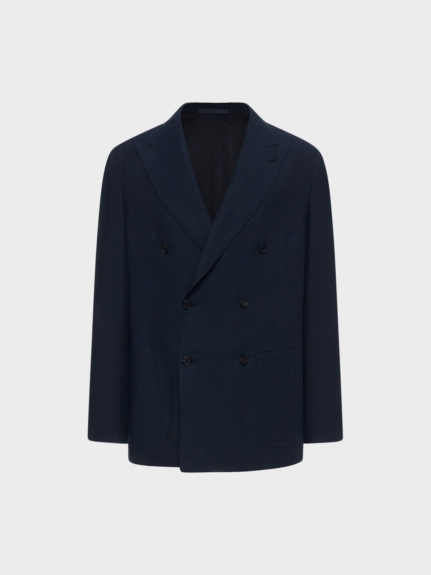 Caruso Menswear Abbigliamento Uomo Giacca aida doppiopetto in lino blu still