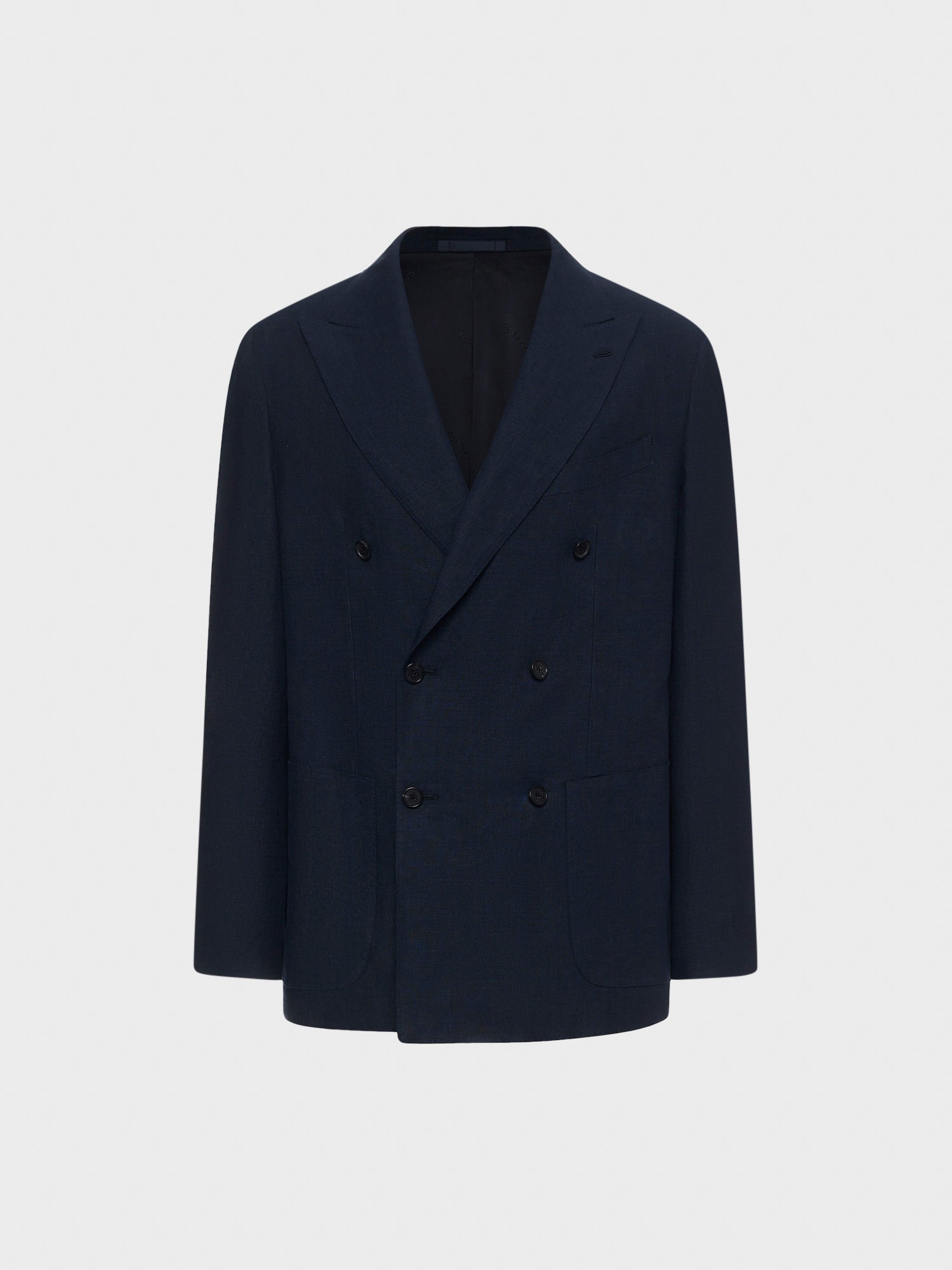 Caruso Menswear Abbigliamento Uomo Giacca aida doppiopetto in lino blu still