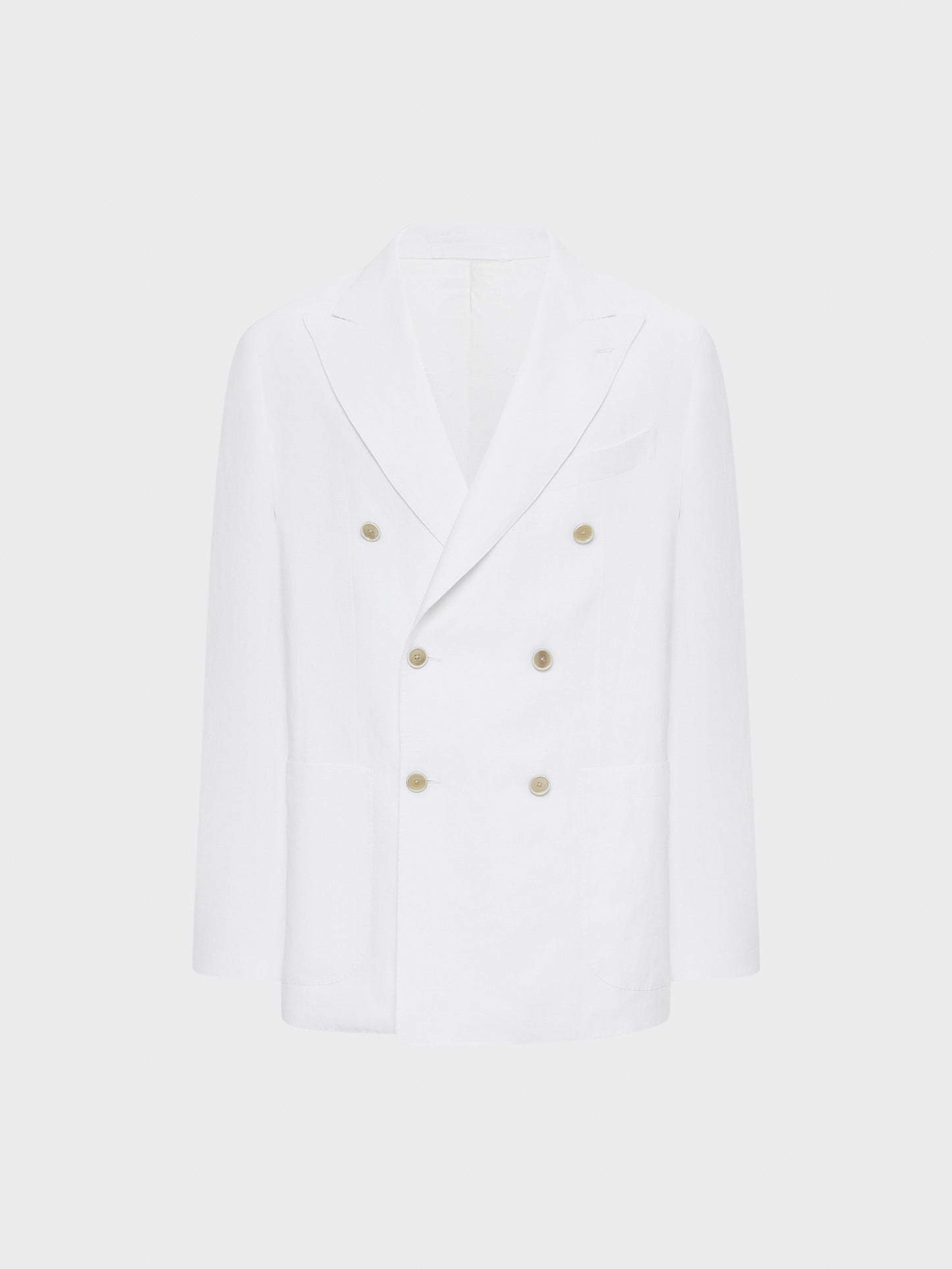 Caruso Menswear Abbigliamento Uomo Giacca aida doppiopetto in lino bianca still