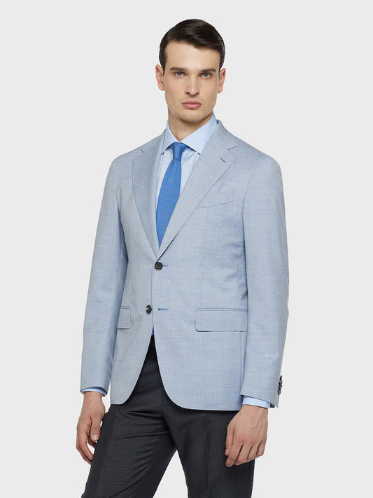 Caruso Menswear Abbigliamento Uomo Giacche Giacca aida in lana e seta azzurra look 3