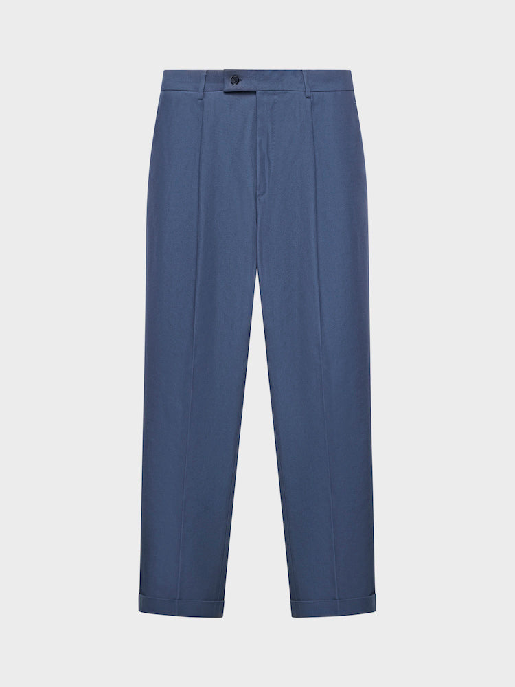 Caruso Menswear Abbigliamento Uomo Pantaloni Pantalone carrot-fit in cotone blu look 2