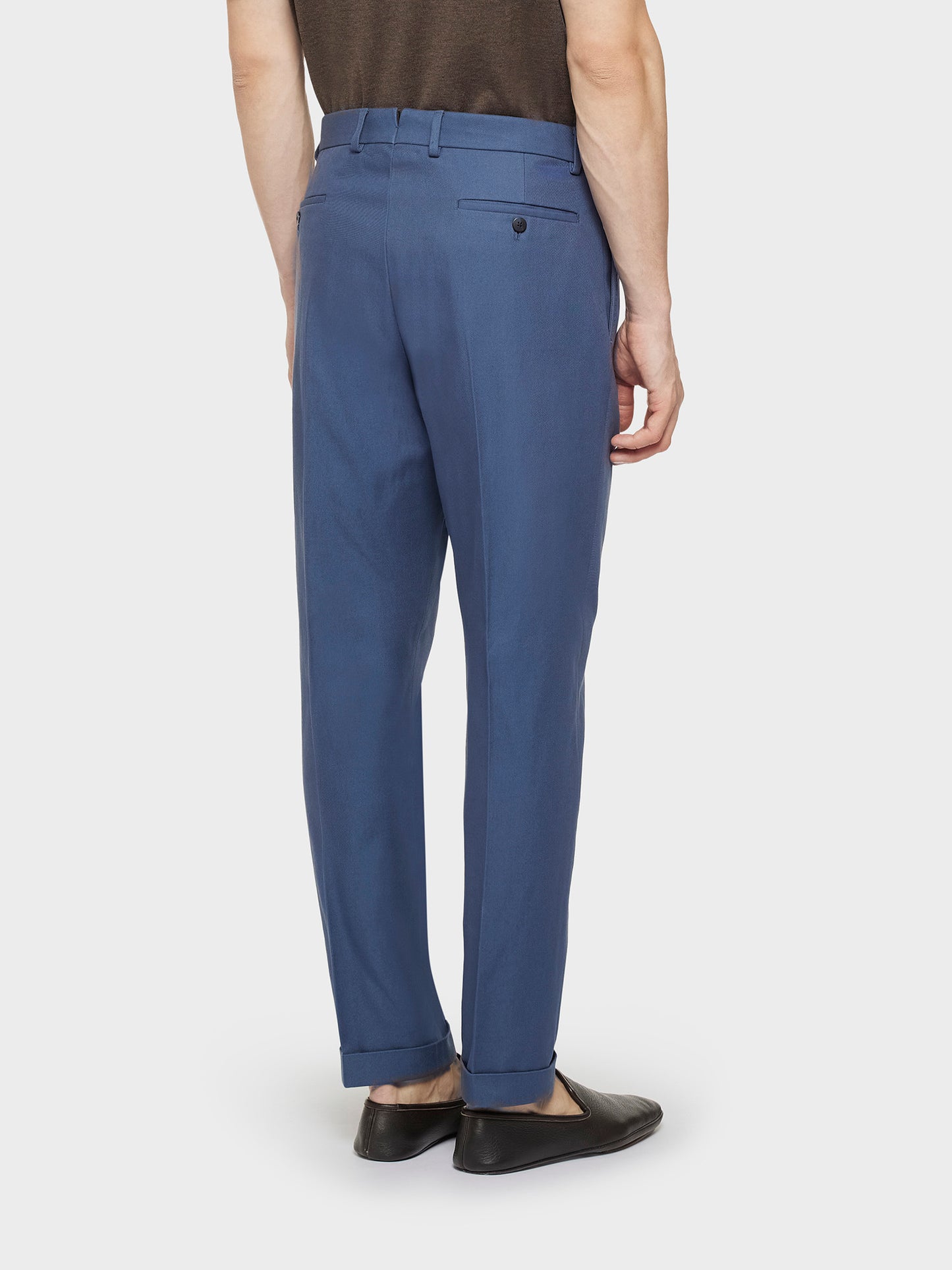 Caruso Menswear Abbigliamento Uomo Pantaloni Pantalone carrot-fit in cotone blu look 4