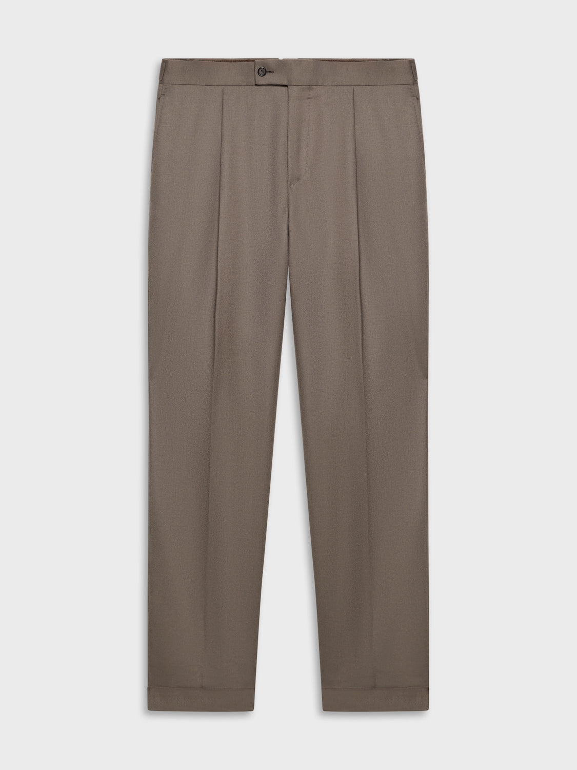 Caruso Menswear Abbigliamento Uomo Pantaloni Pantalone carrot fit in flanella di lana beige look 2