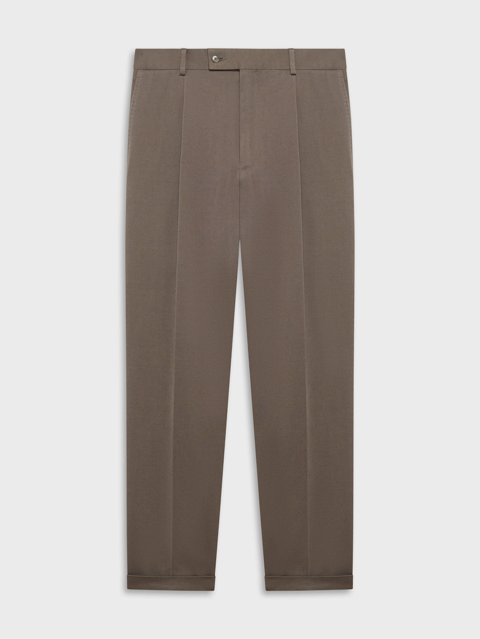 Caruso Menswear Abbigliamento Uomo Pantaloni Pantalone carrot fit in flanella di lana beige look 1
