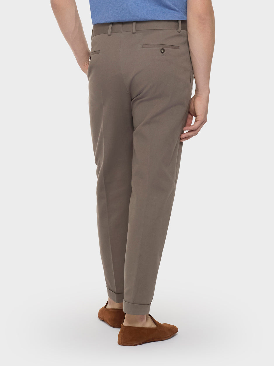 Caruso Menswear Abbigliamento Uomo Pantaloni Pantalone carrot fit in flanella di lana beige look 4
