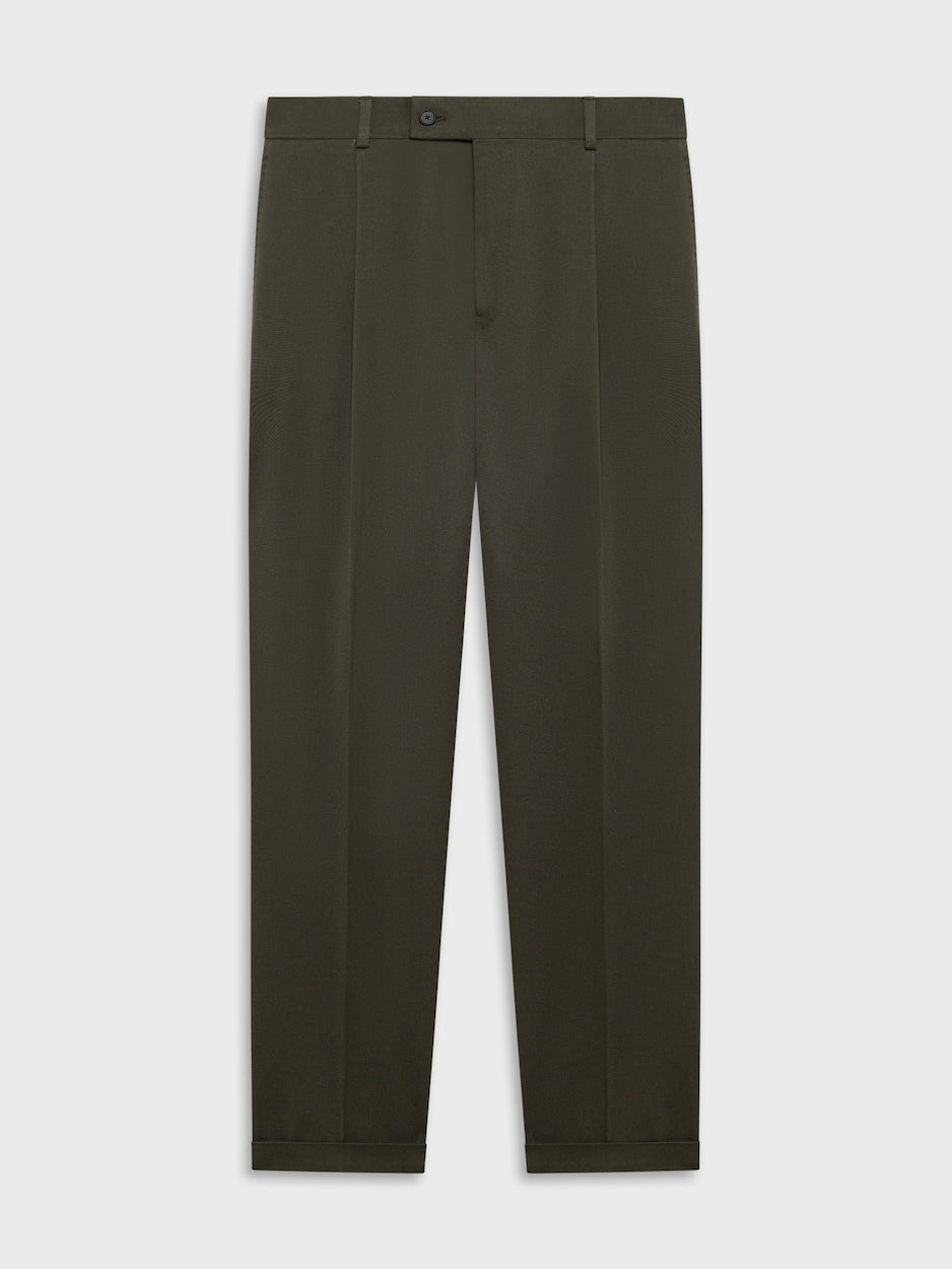 Caruso Menswear Abbigliamento Uomo Pantaloni Pantalone carrot fit in flanella di lana verde look 1