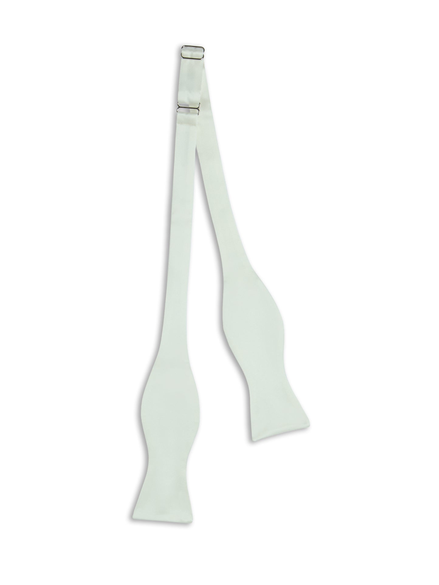 Papillon da annodare in raso di seta bianco latte