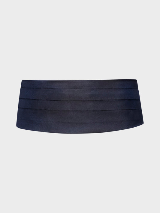 Caruso Menswear Abbigliamento Uomo Accessori Fascia smoking in raso accoppiato di seta blu navy look 1