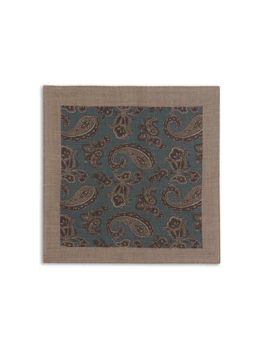 Pochette in lana paisley verde