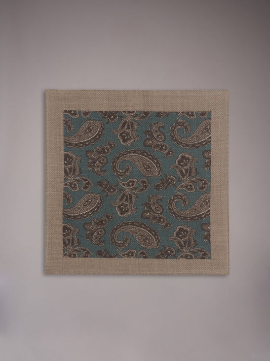 Pochette in lana paisley verde