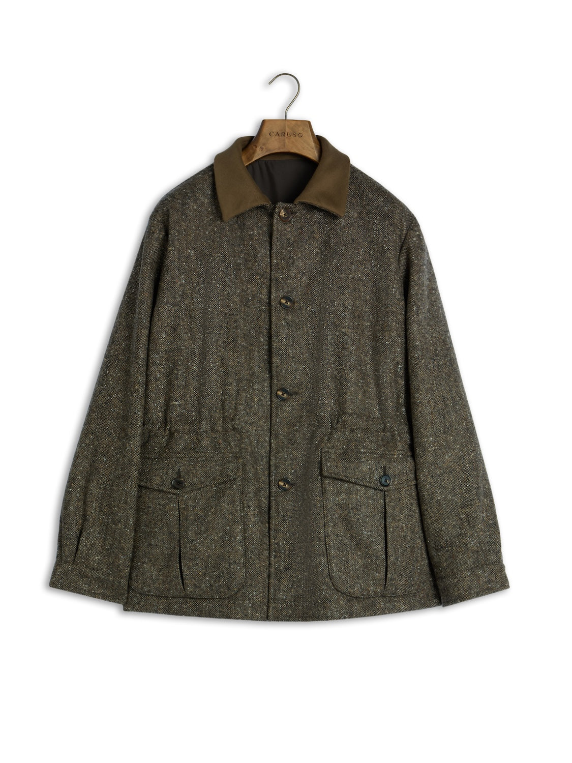 Giacca Dalila imbottita in lana Donegal beige