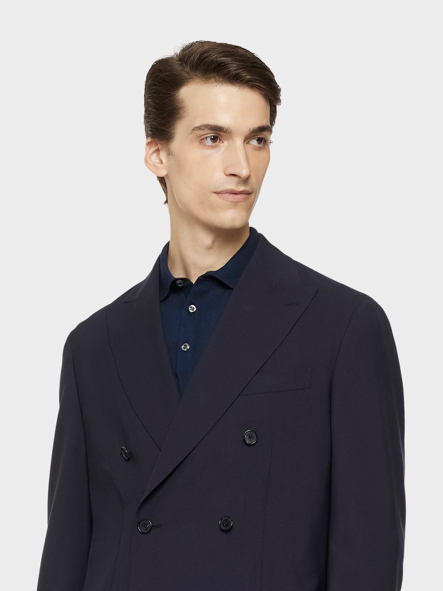 Caruso Menswear Abbigliamento Uomo Giacche Giacca butterfly doppiopetto in lana blu look 5