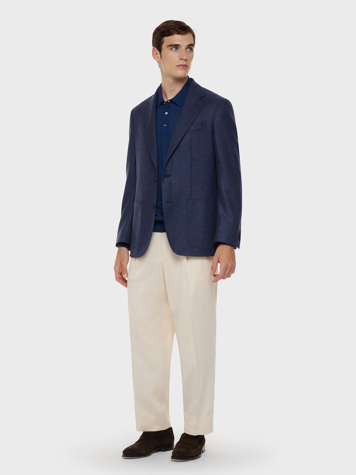 Caruso Menswear Abbigliamento Uomo Giacca butterfly in lana cashmere blu total look