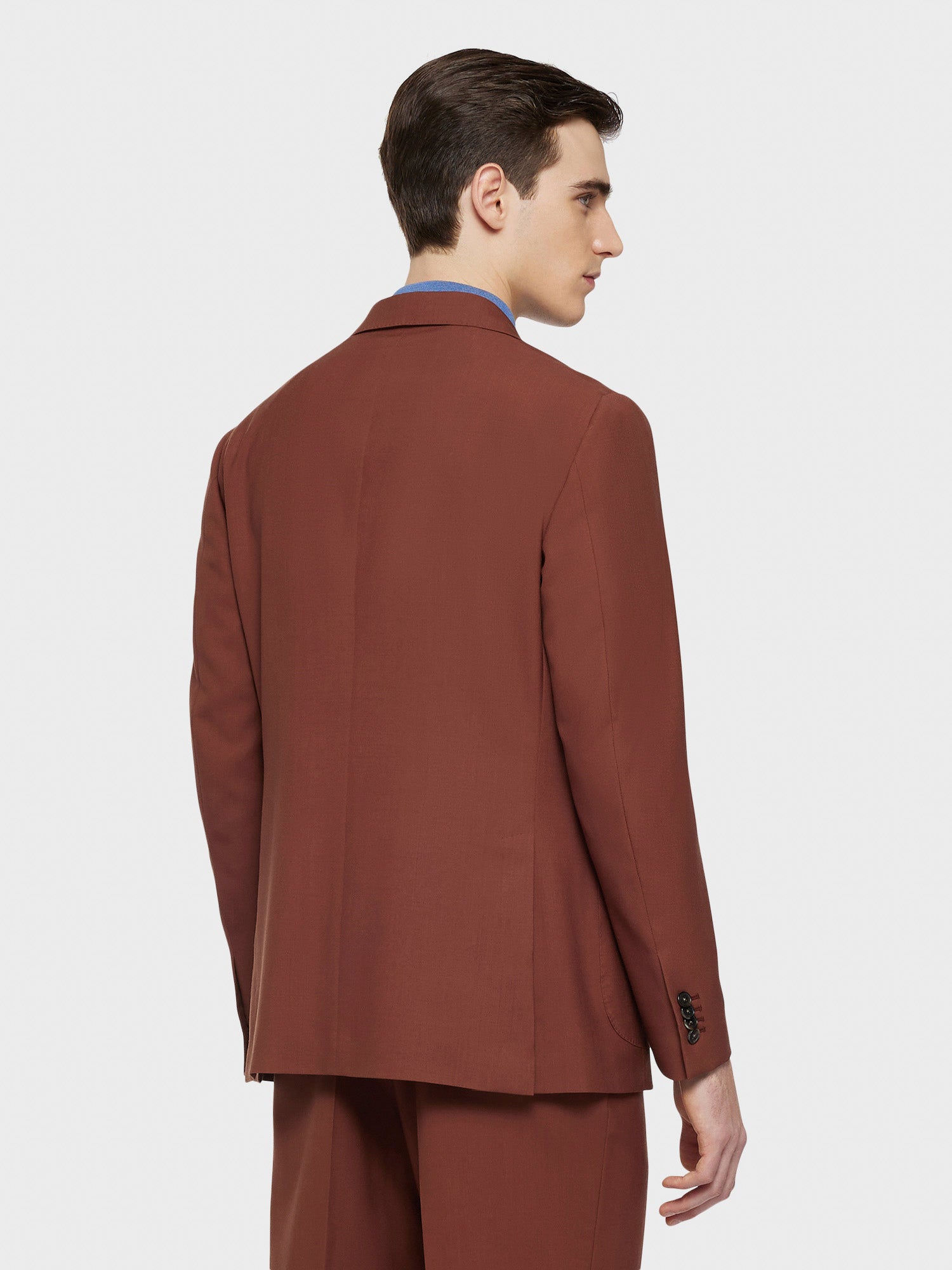 Caruso Menswear Abbigliamento Uomo Giacca butterfly in lana ruggine indossato back
