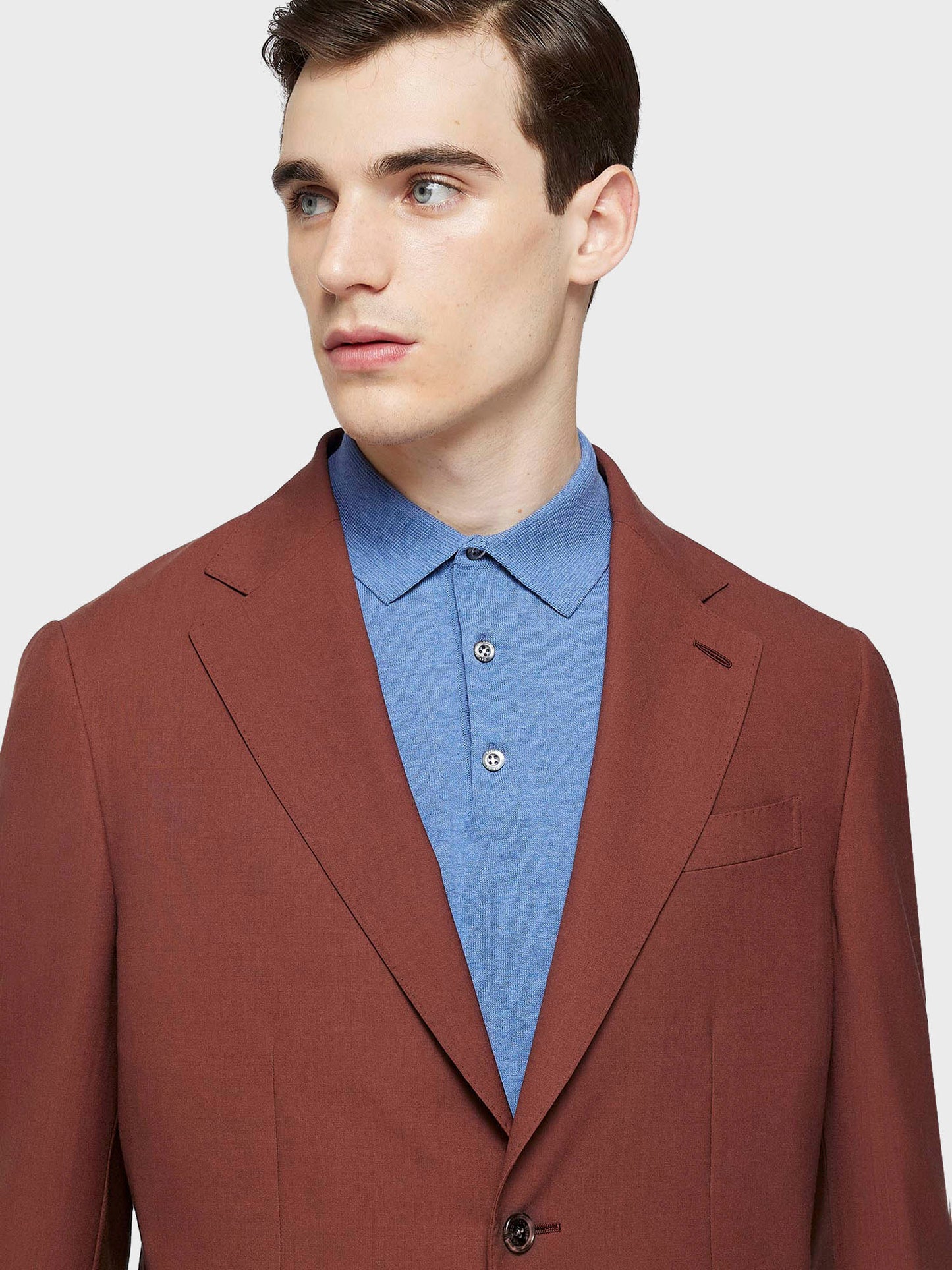 Caruso Menswear Abbigliamento Uomo Giacca butterfly in lana ruggine dettaglio