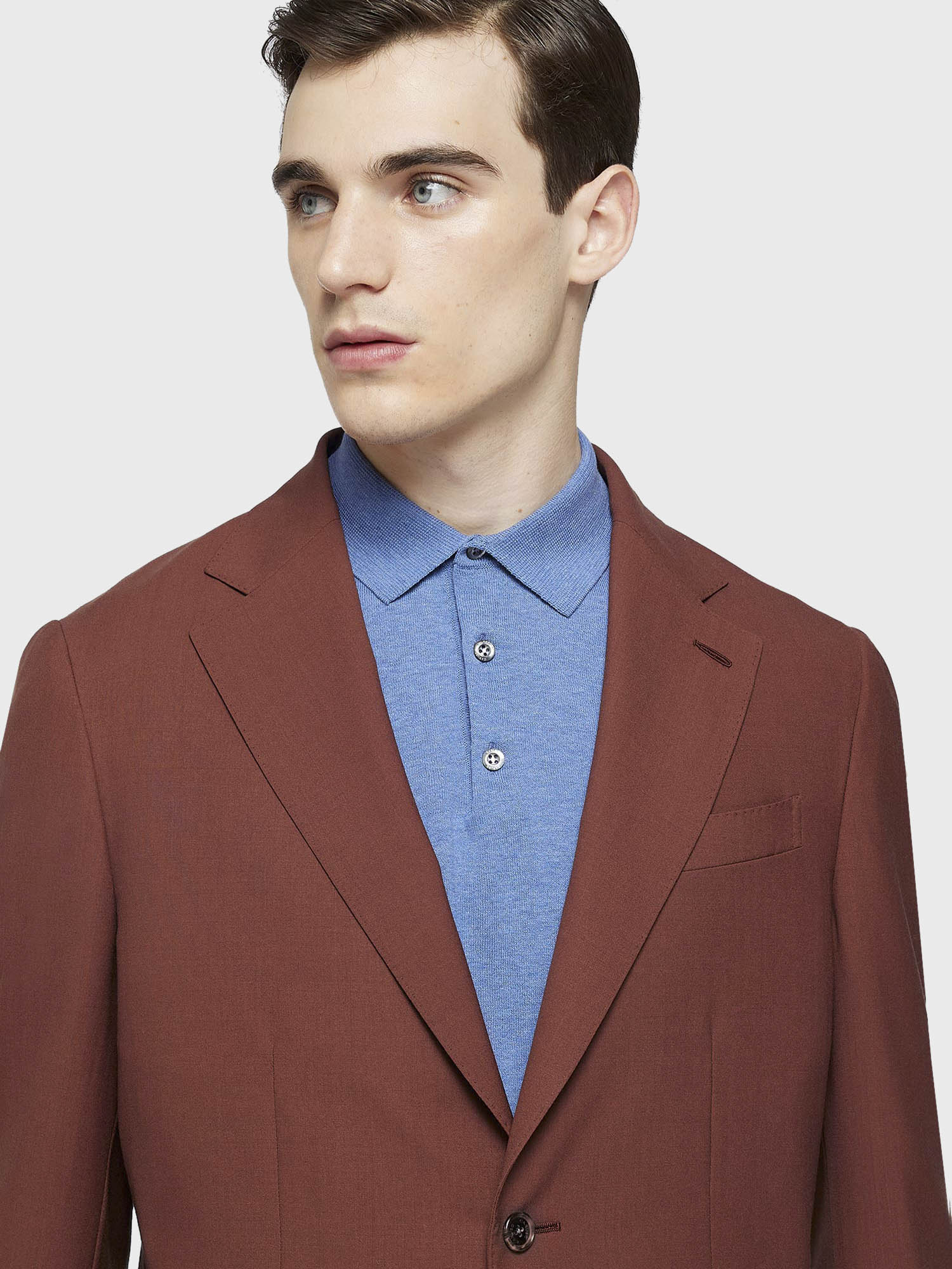 Caruso Menswear Abbigliamento Uomo Giacca butterfly in lana ruggine dettaglio