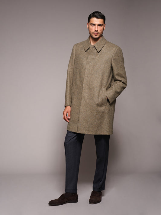 Cappotto Butterfly monopetto in lana verde