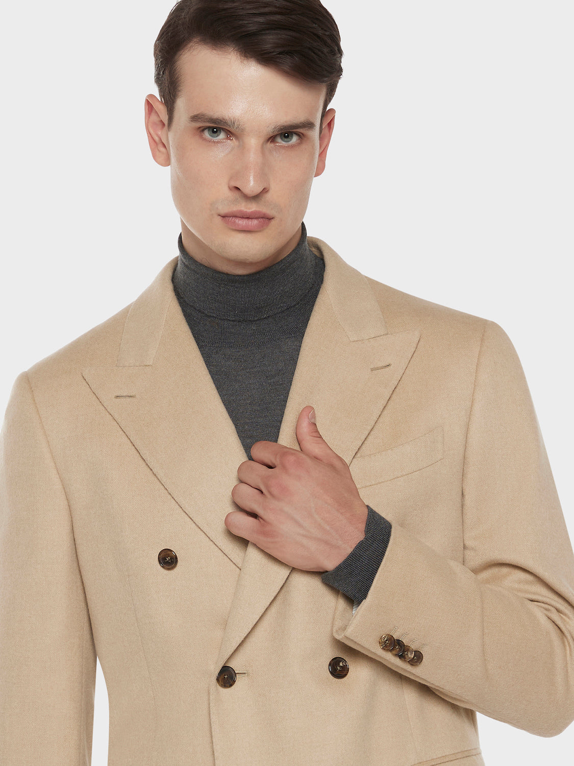 Caruso Menswear Abbigliamento Uomo Giacche Giacca norma doppiopetto in cammello beige look 5