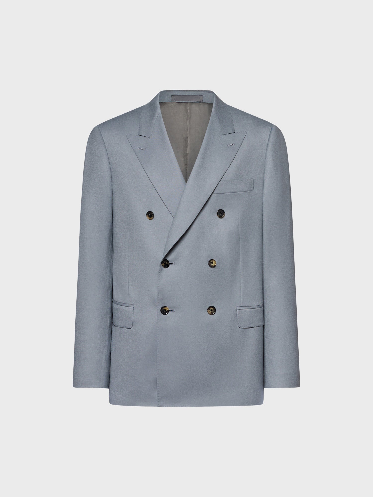 Caruso Menswear Abbigliamento Uomo Giacca norma doppiopetto in flanella di lana grigio chiaro still