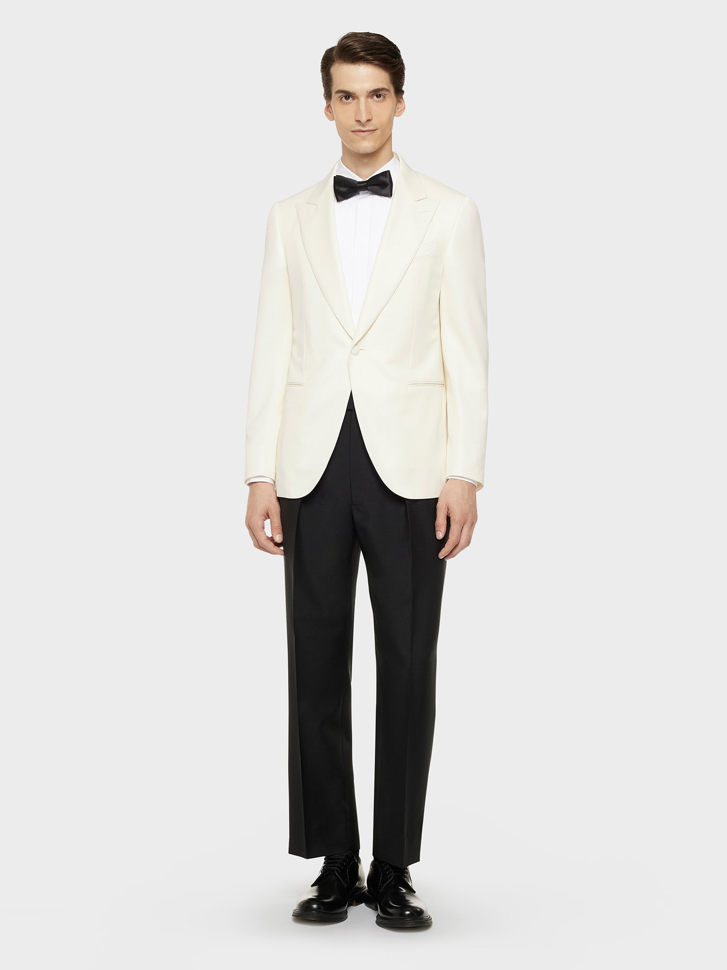 Caruso Menswear Abbigliamento Uomo Giacche Giacca norma in lana baratea bianca look 1