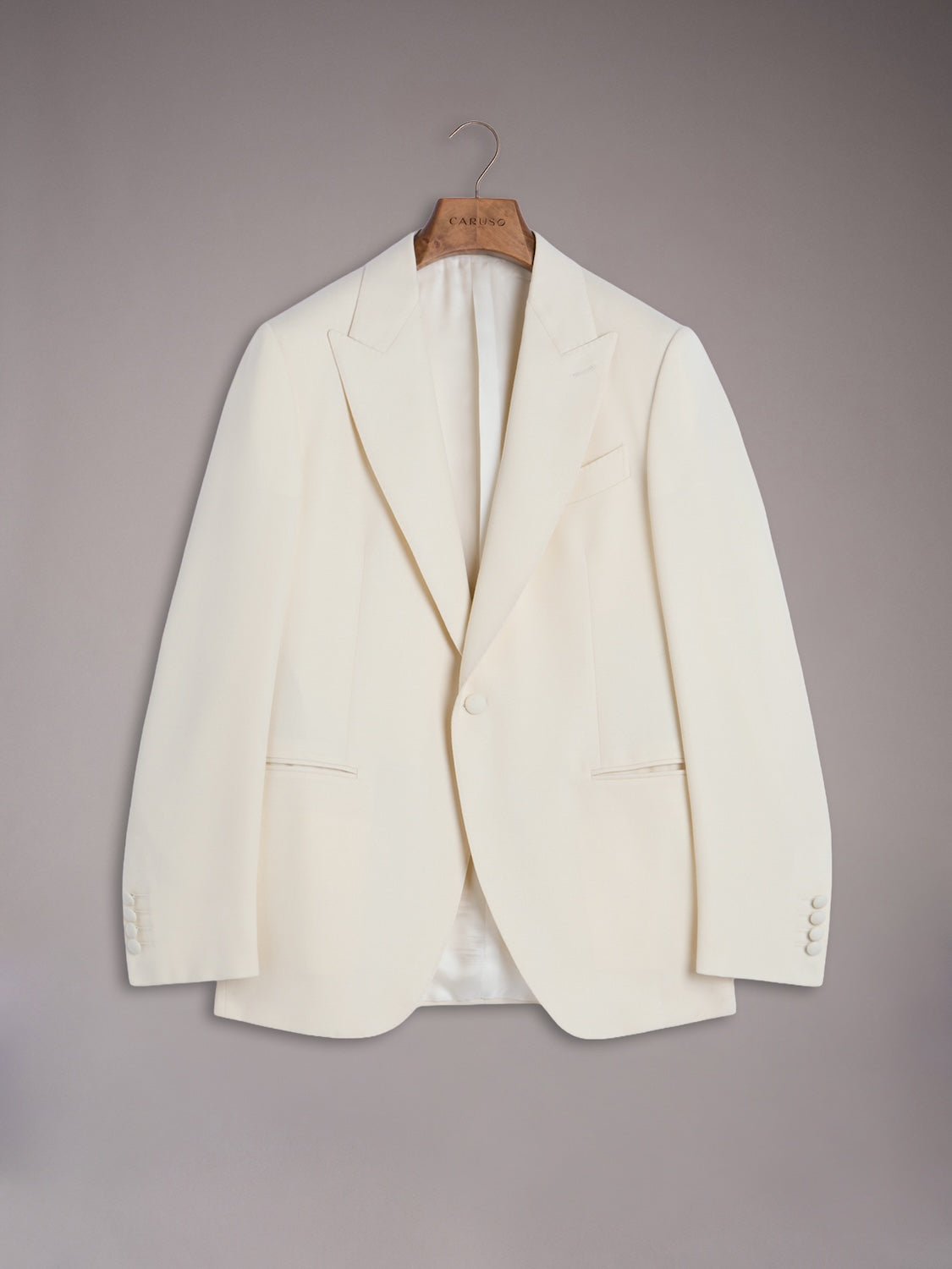 Norma single-breasted jacket in white Barathea wool