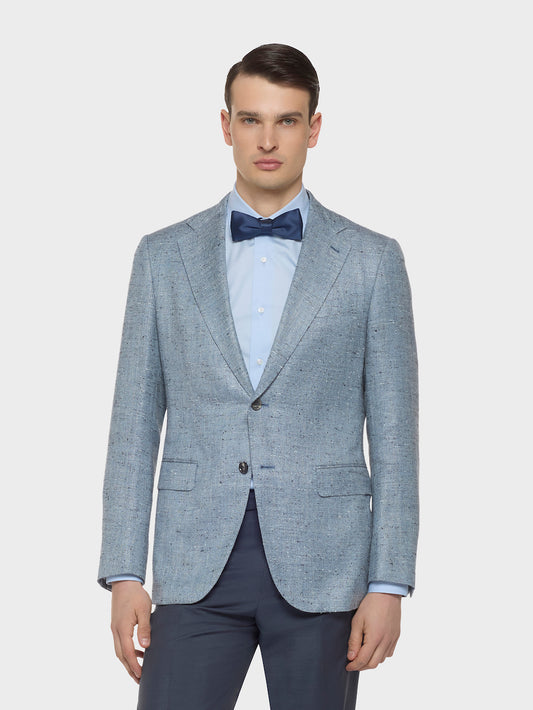 Caruso Menswear Abbigliamento Uomo Giacche Giacca norma in seta lino lana blu look 3