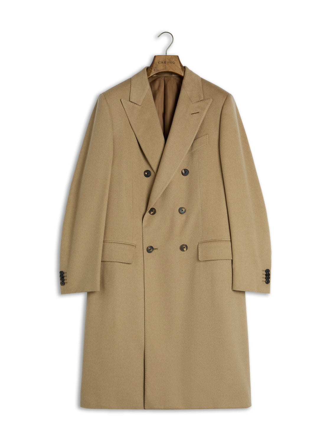 Cappotto Norma doppiopetto in cammello beige