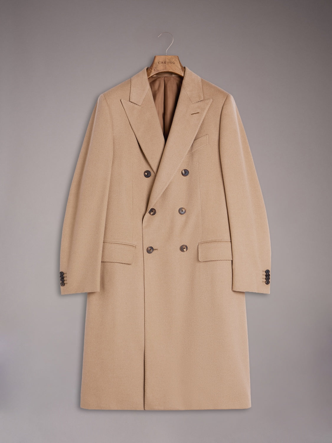 Norma double-breasted coat in beige camel