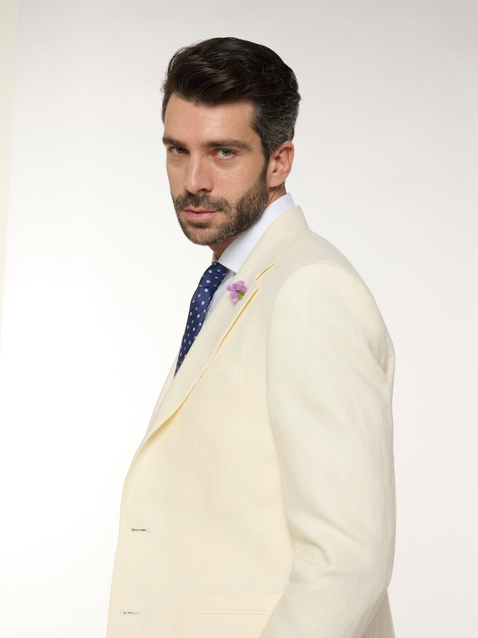 Caruso Menswear Abbigliamento Uomo Abiti Abito macbeth in lino bianco look 6