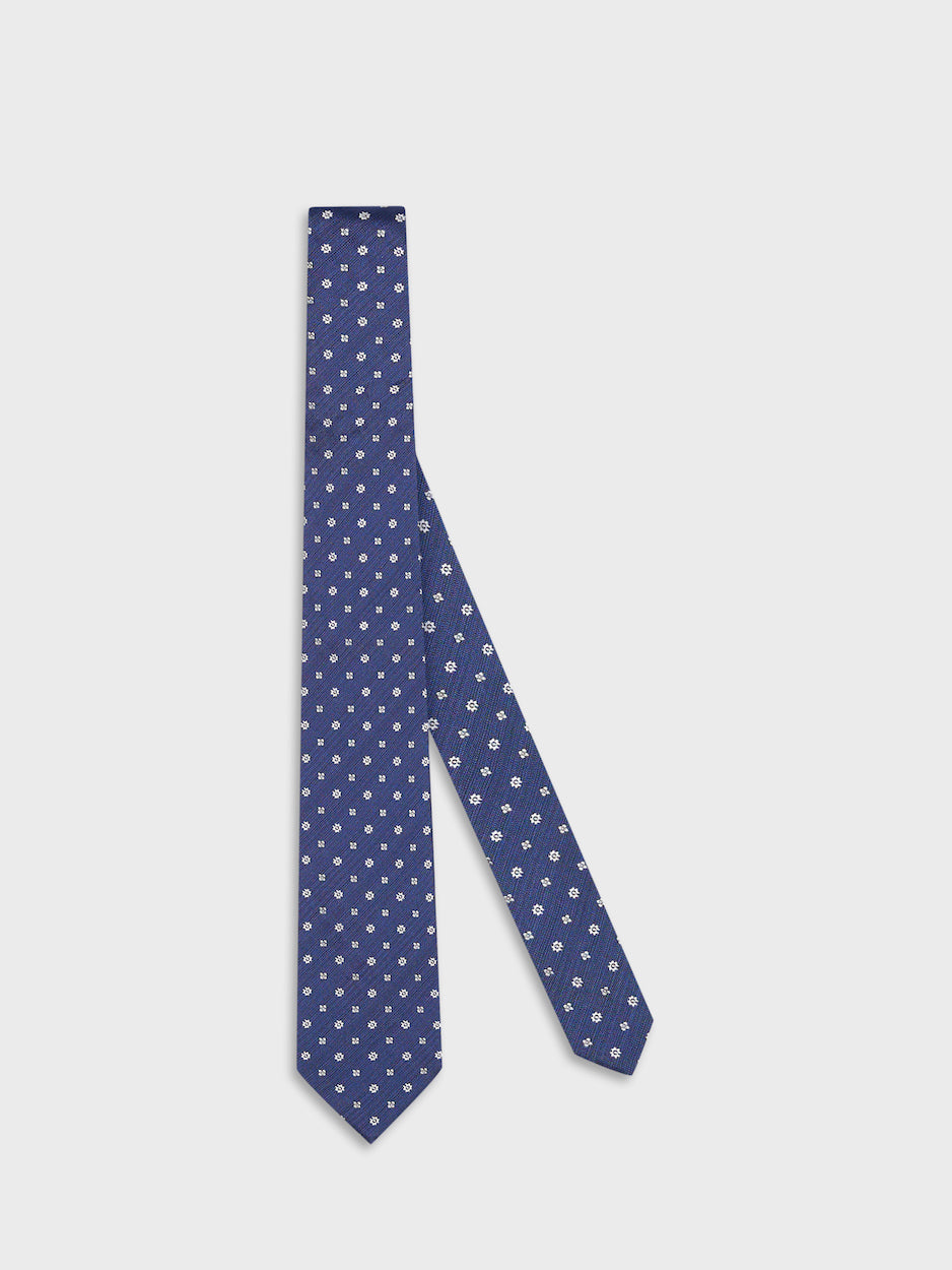 Caruso Menswear Abbigliamento Uomo Cravatte Cravatta in seta jacquard blu look 1