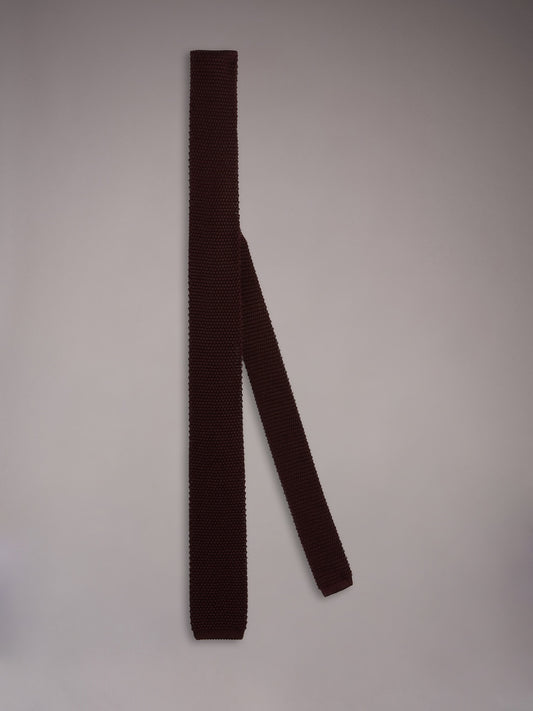 Cravatta in maglia di seta bordeaux