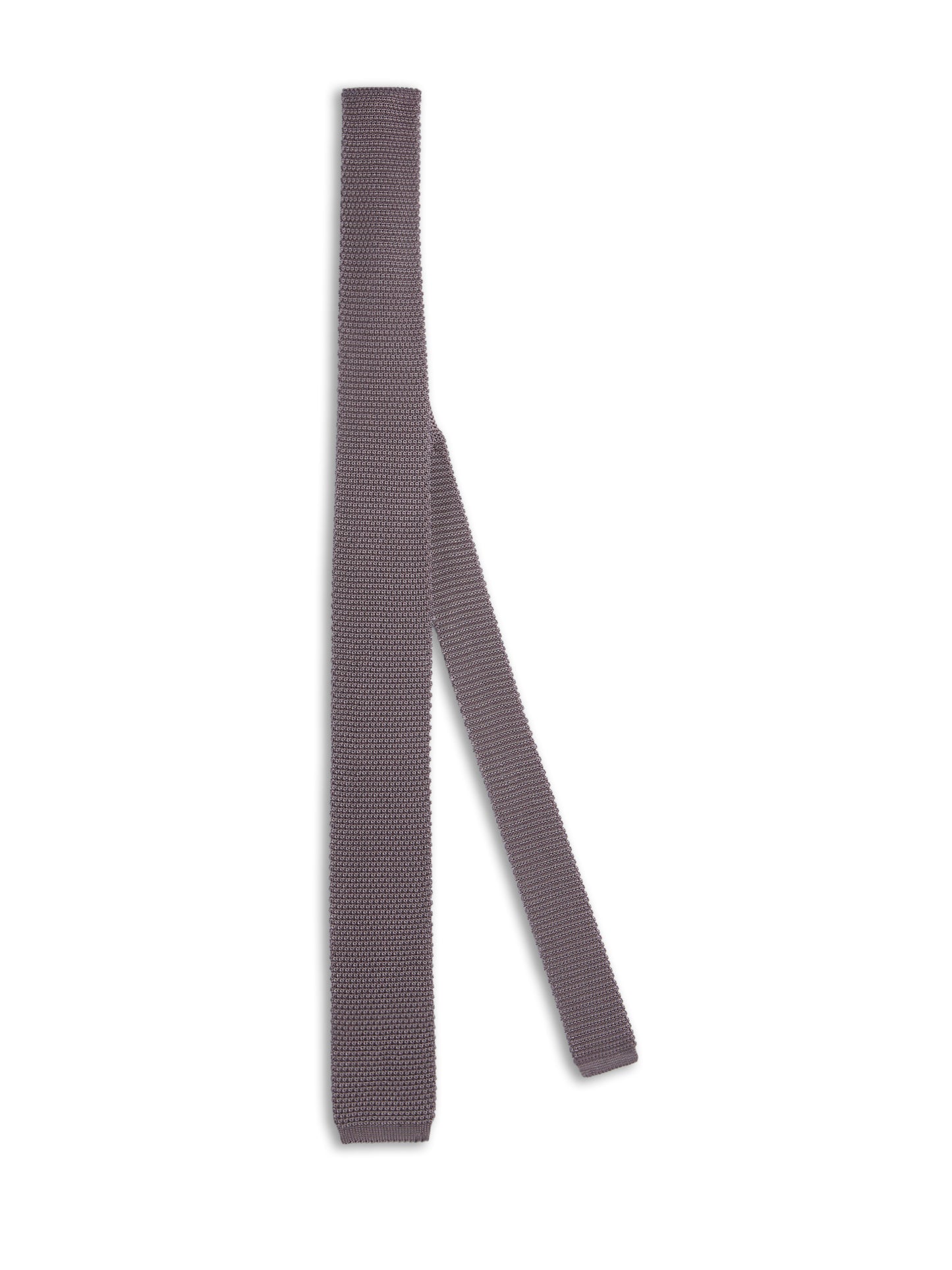 Knitted tie in brown silk