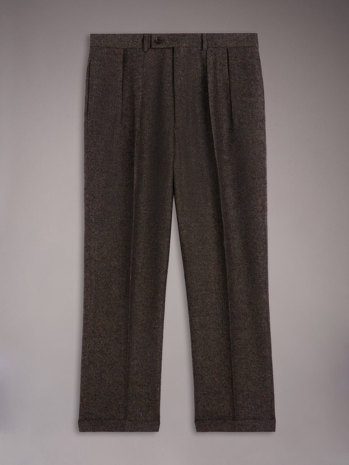 High-waisted trousers in green wool