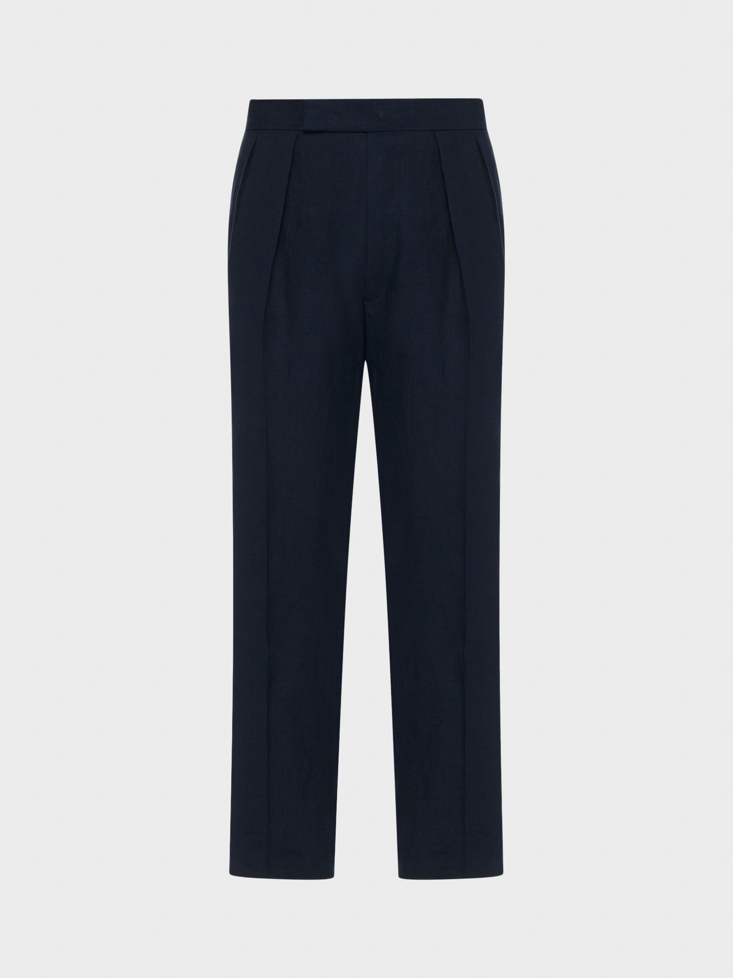 Caruso Menswear Abbigliamento Uomo Pantalone in lino blu still