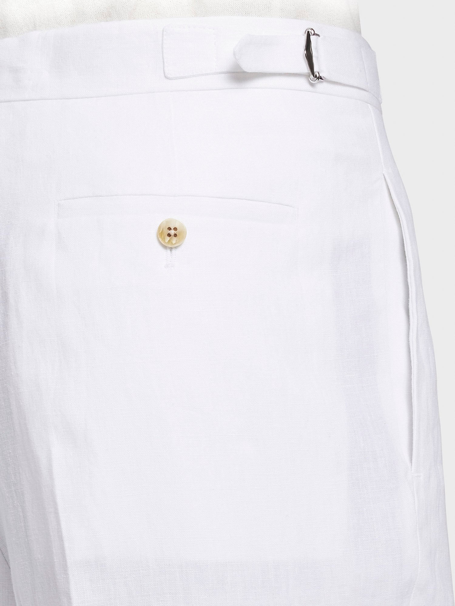 Caruso Menswear Abbigliamento Uomo Pantalone in lino bianco dettaglio