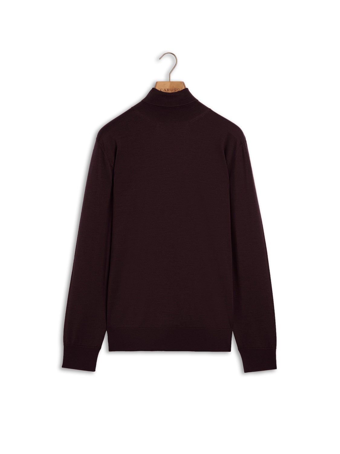 Turtleneck in burgundy wool, silk and cashmere