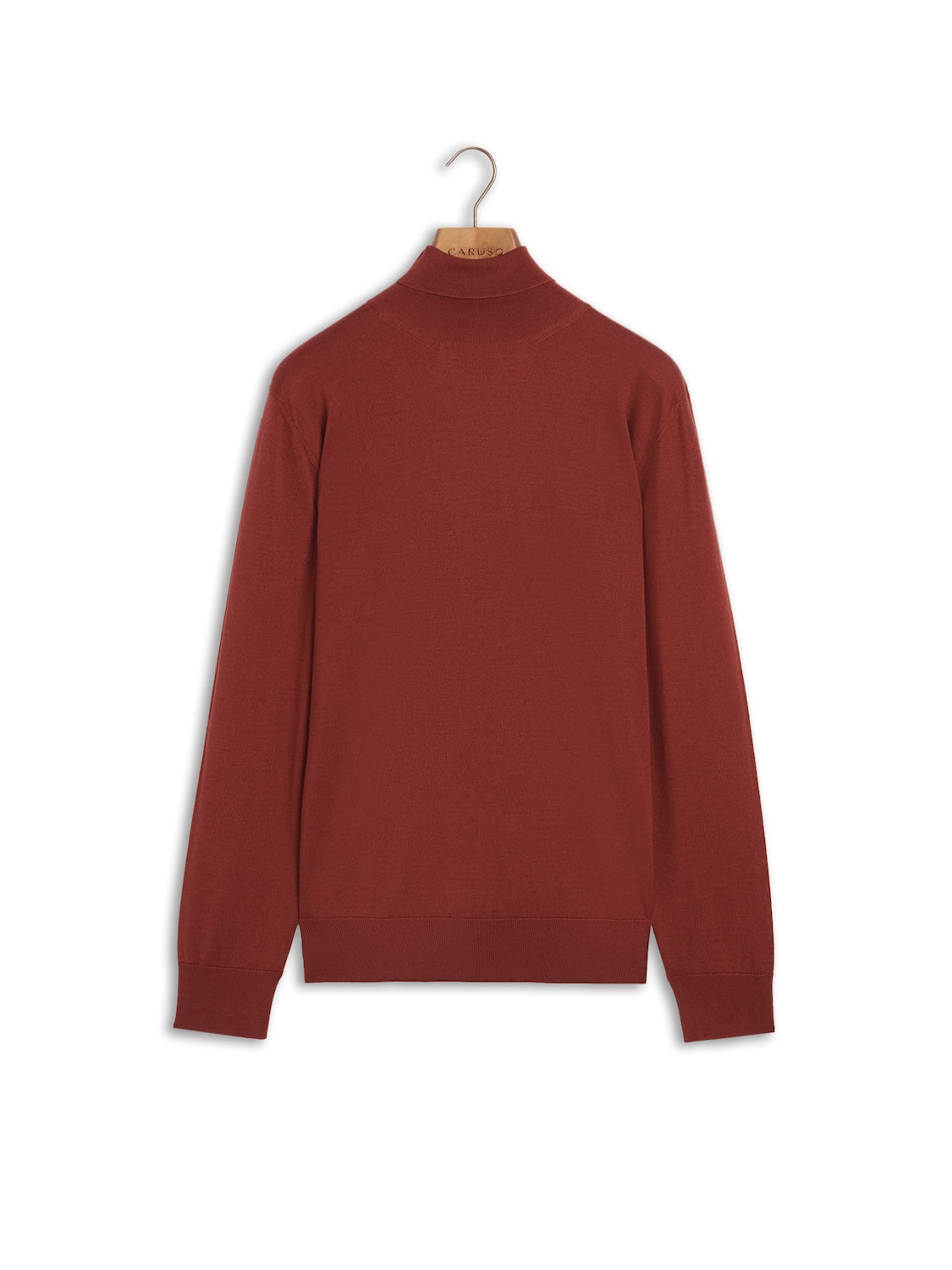 Turtleneck in red wool, silk and cashmere