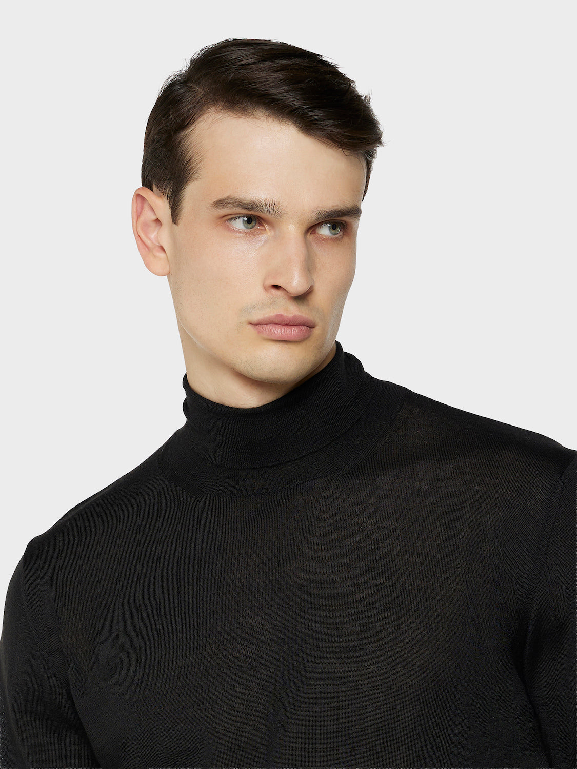 Caruso Menswear Abbigliamento Uomo Maglieria Dolcevita in lana, seta e cashmere nero look 5