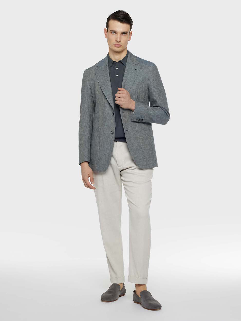 Caruso Menswear Abbigliamento Uomo Polo Polo in cotone grigio antracite look 2