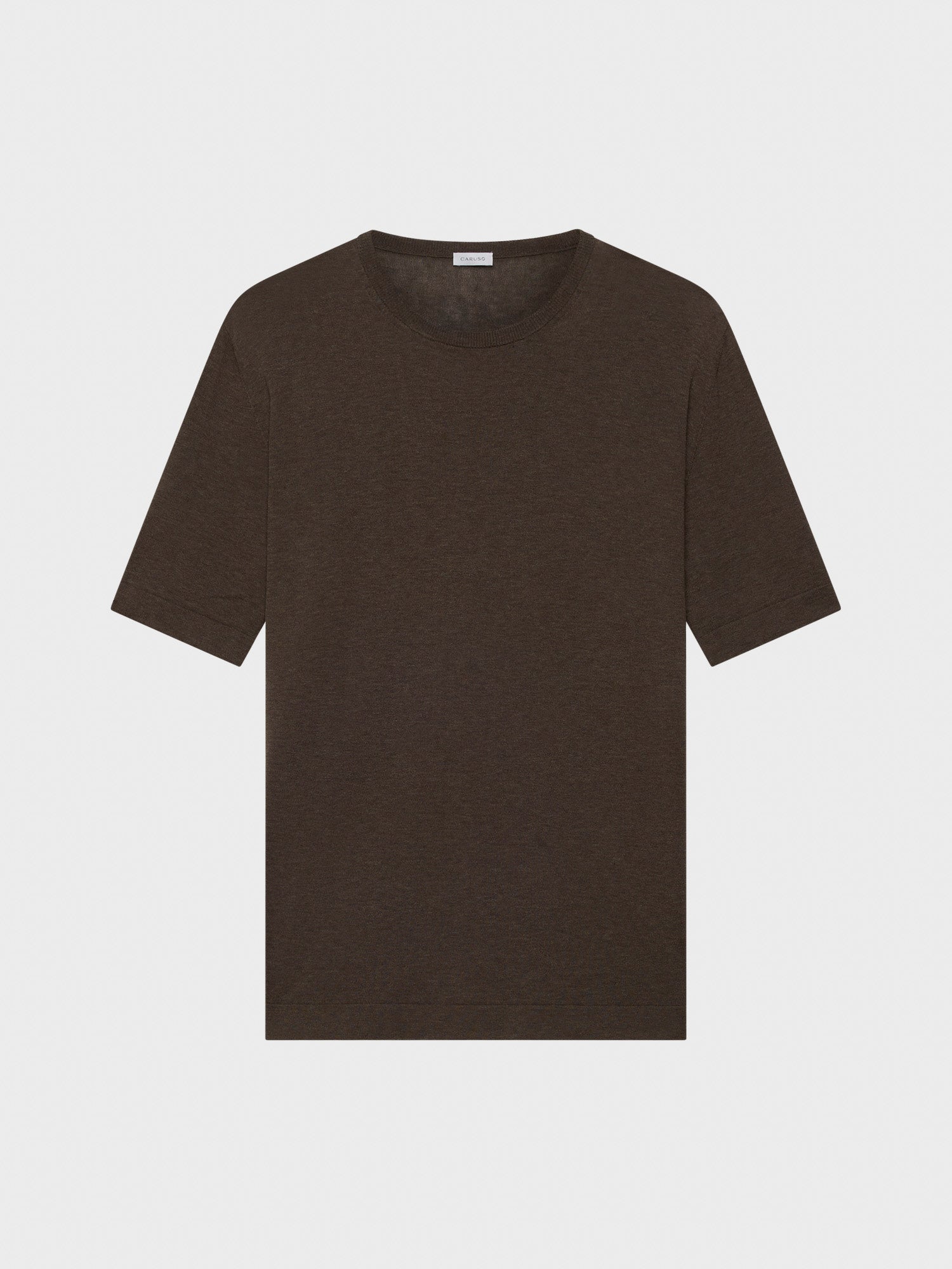 Caruso Menswear Abbigliamento Uomo Maglieria Maglia a maniche corte in cotone marrone look 2