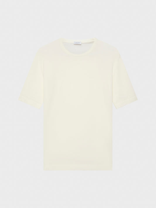 Caruso Menswear Abbigliamento Uomo Maglieria Maglia a maniche corte in cotone bianco look 2