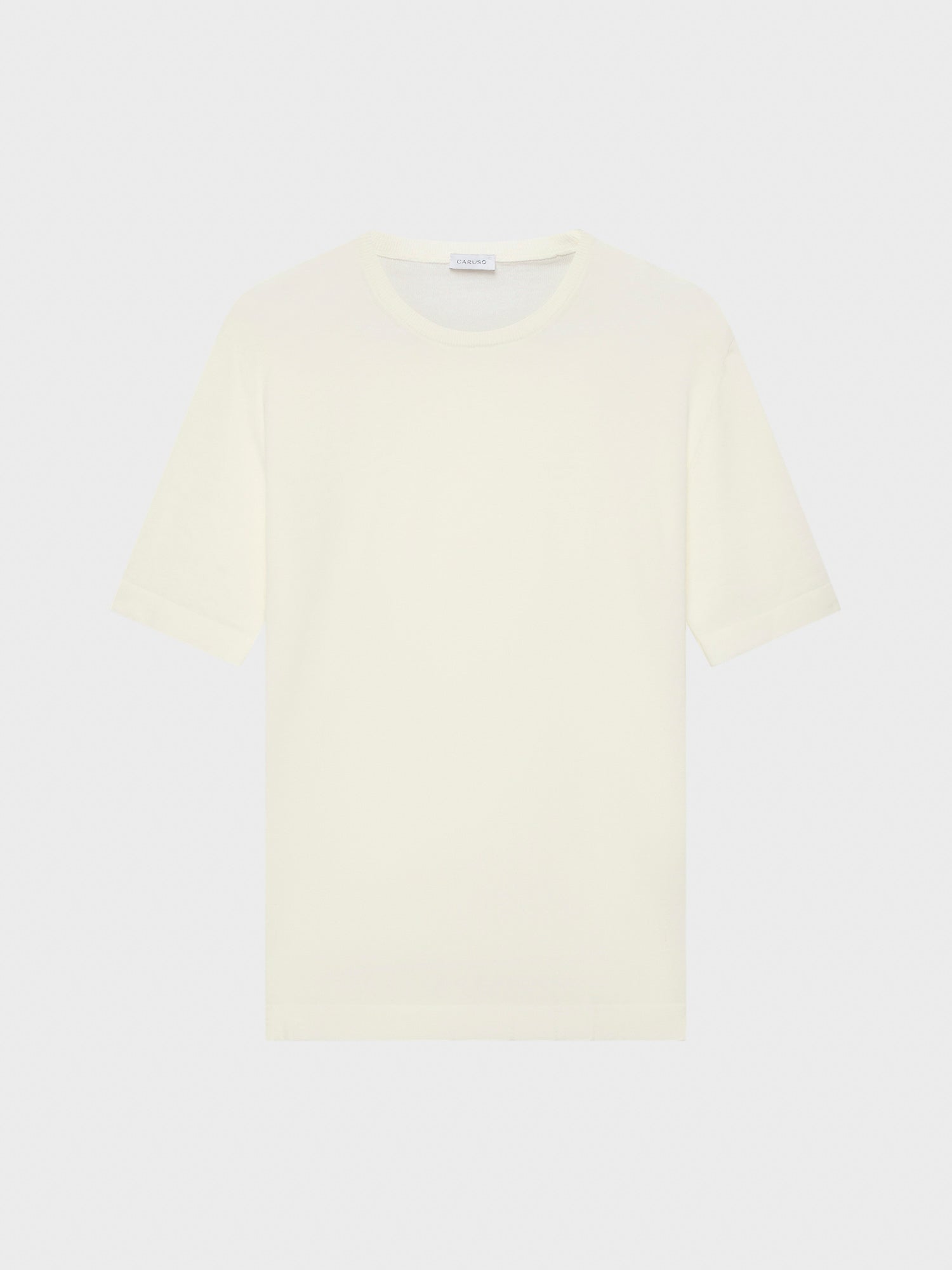 Caruso Menswear Abbigliamento Uomo Maglieria Maglia a maniche corte in cotone bianco look 2