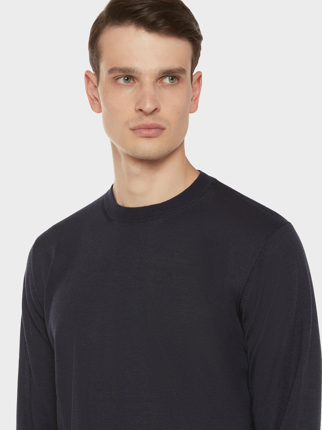 Caruso Menswear Abbigliamento Uomo Maglieria Maglia girocollo in lana, seta e cashmere blu look 5