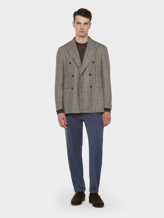 Caruso Menswear Abbigliamento Uomo Maglieria Maglia girocollo in lana, seta e cashmere marrone look 3