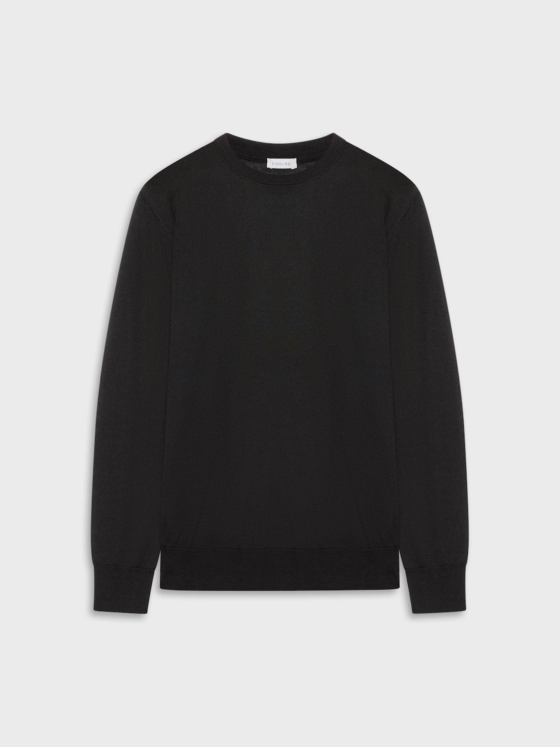 Caruso Menswear Abbigliamento Uomo Maglieria Maglia girocollo in lana, seta e cashmere nero look 2