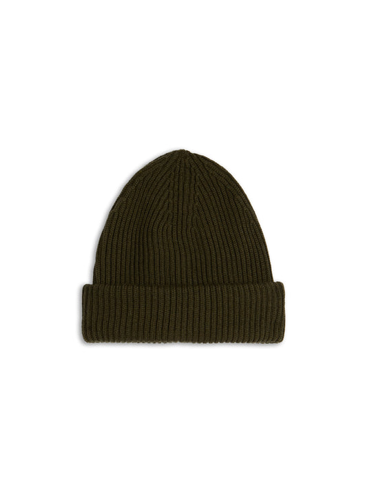 Beanie in green wool